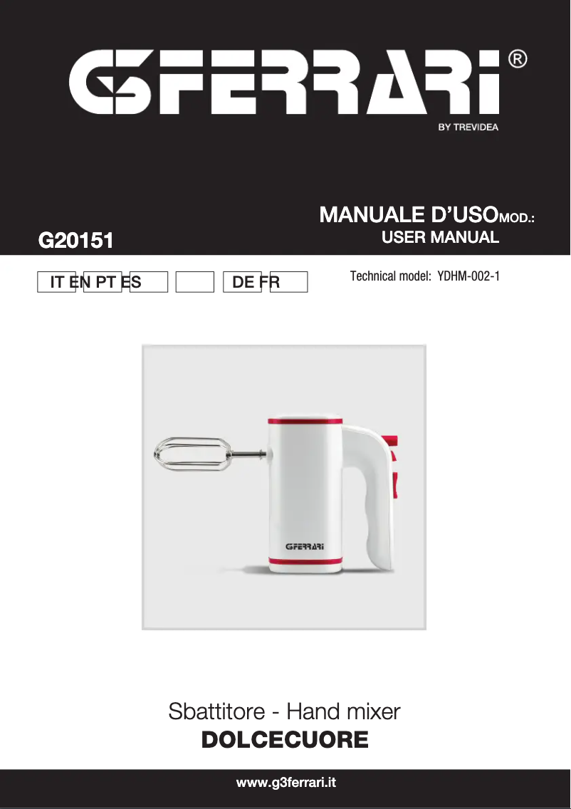 Page n°1 - Manuel utilisateur G3 Ferrari DOLCECUORE G20151