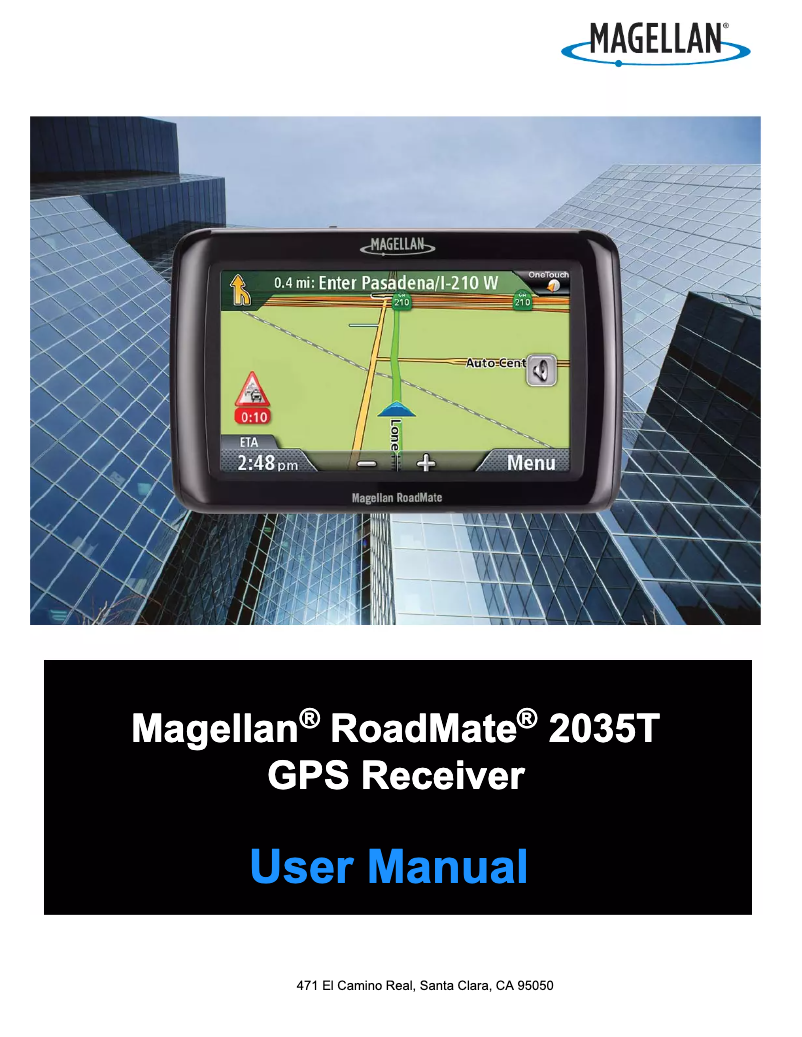 Image de la première page du manuel de l'appareil RoadMate 2035