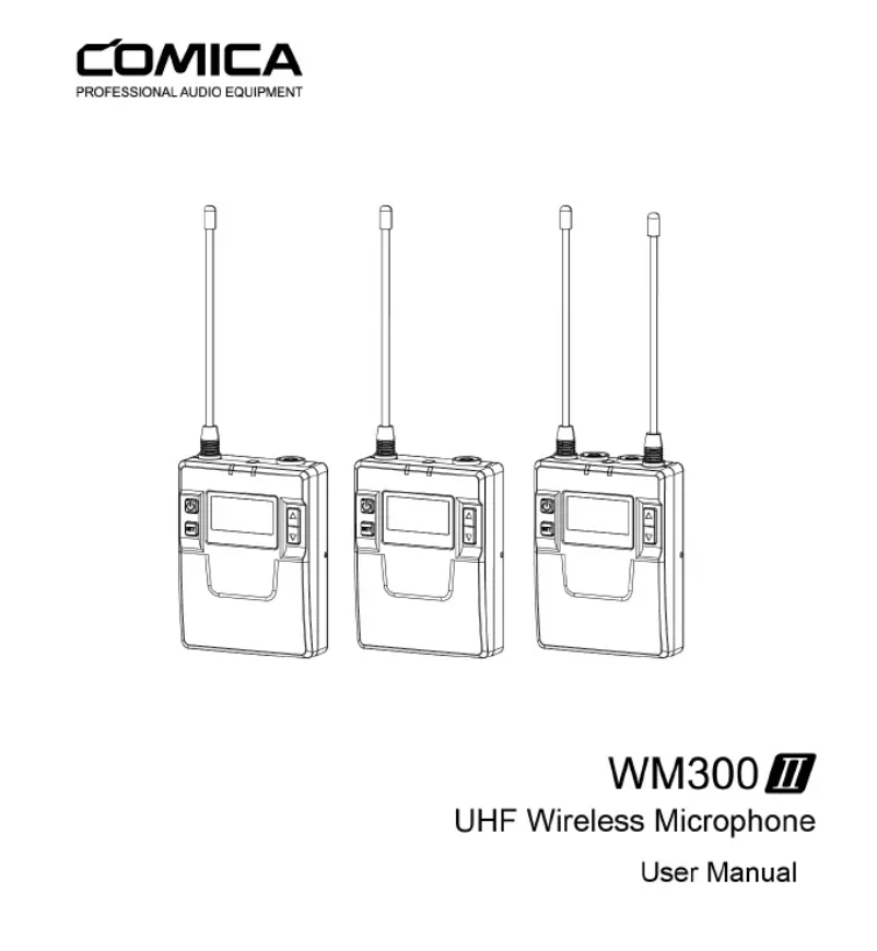 Page 1 de la notice Manuel utilisateur Comica WM300II