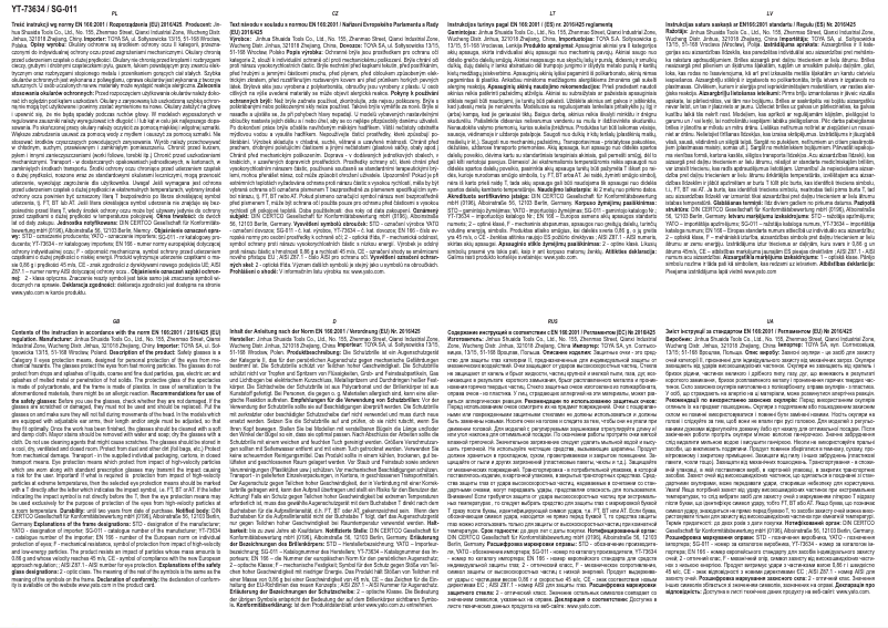 Page 1 de la notice Manuel utilisateur Yato YT-73634