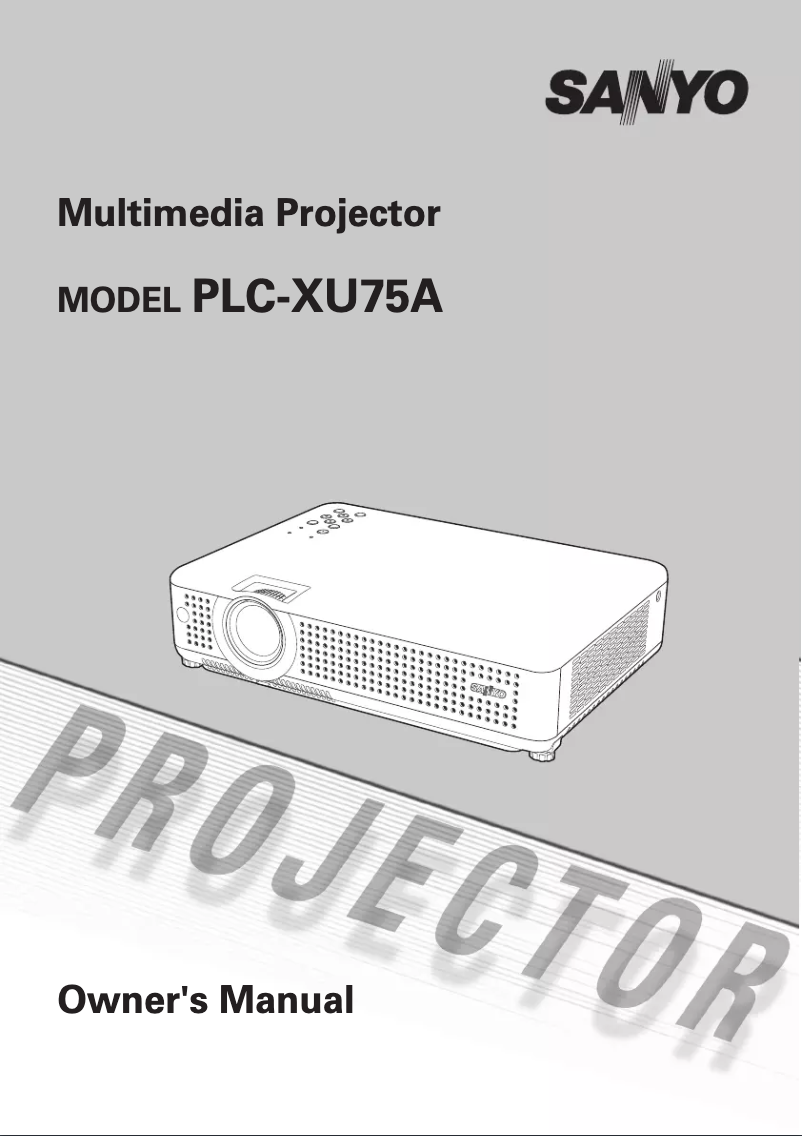 Image de la première page du manuel de l'appareil PLC-XU75A