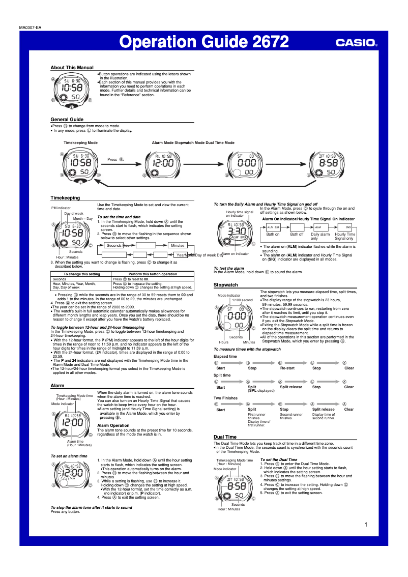 Page 1 de la notice Manuel utilisateur Casio Collection LW-200-1AVEF