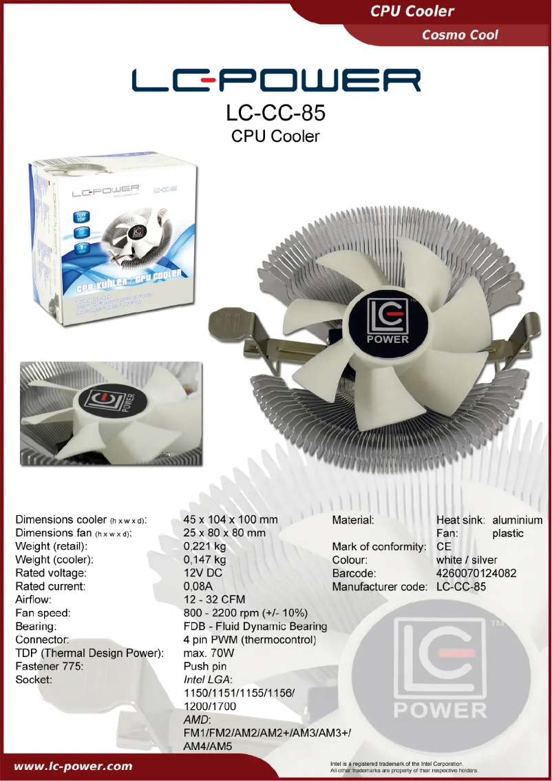 Page n°1 - Fiche technique LC-Power LC-CC-85