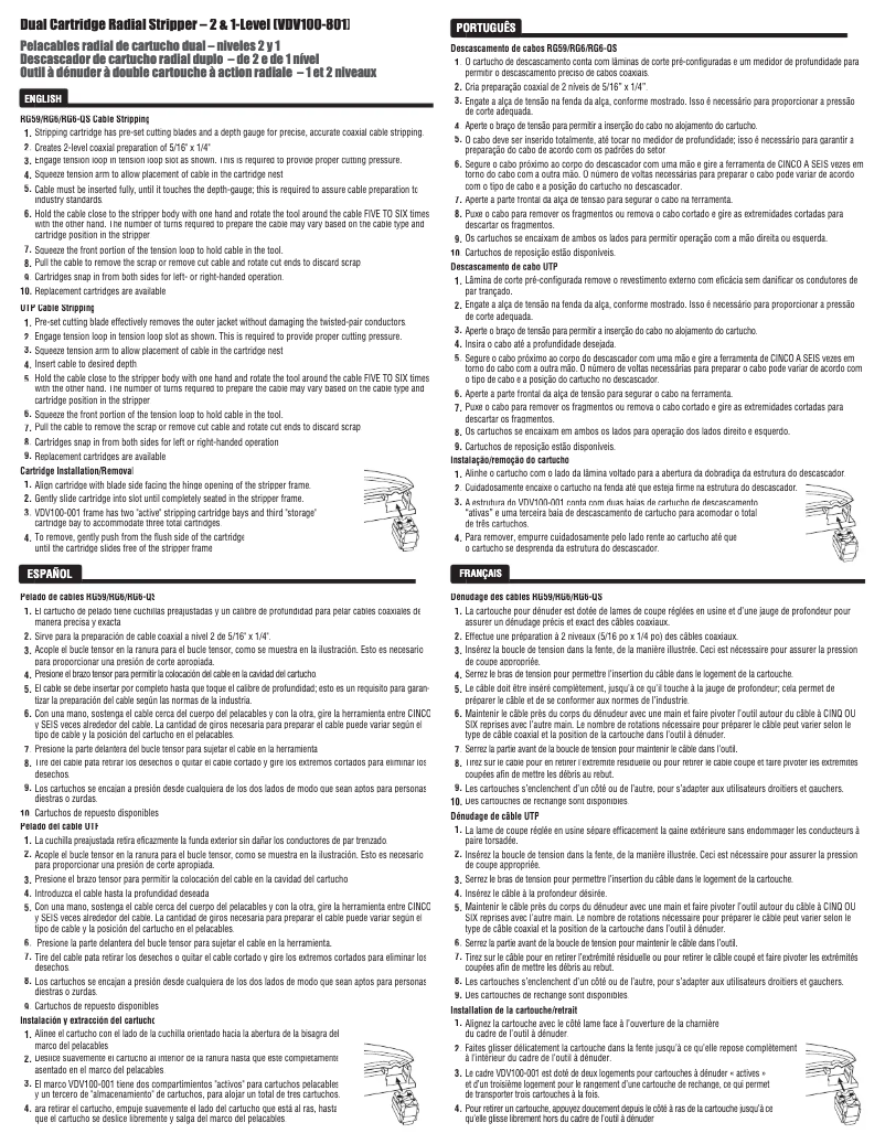 Image de la première page du manuel de l'appareil VDV100-801