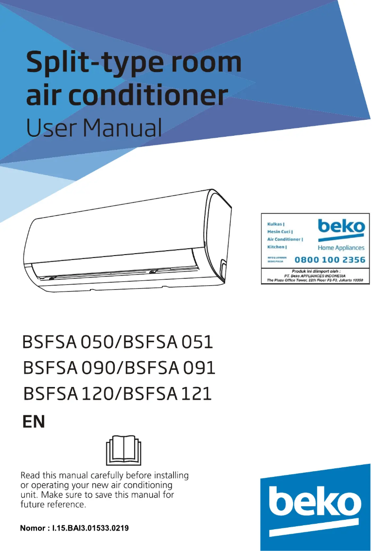 Page 1 de la notice Manuel utilisateur Beko BSFSA 051