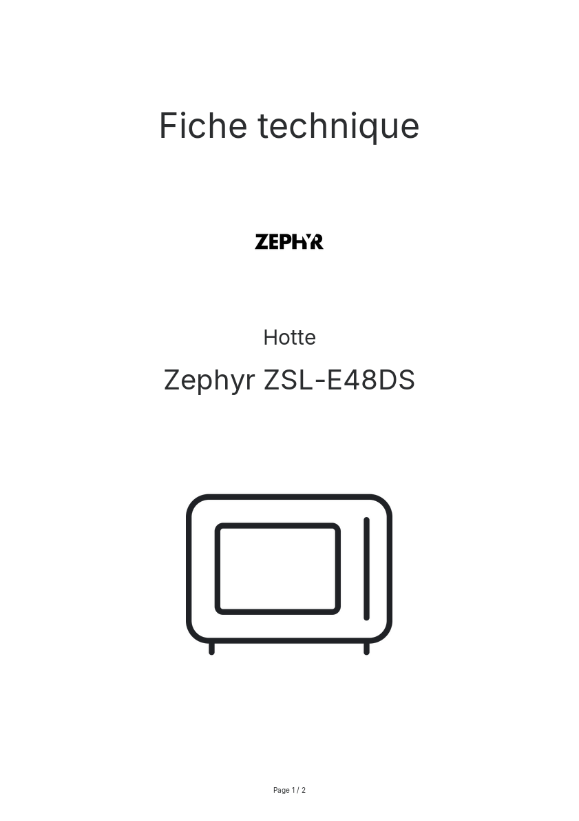 Image de la première page du manuel de l'appareil ZSL-E48DS