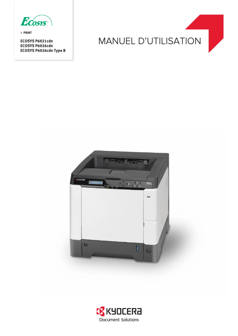 Page 1 de la notice Manuel utilisateur Kyocera Ecosys P6026cdn