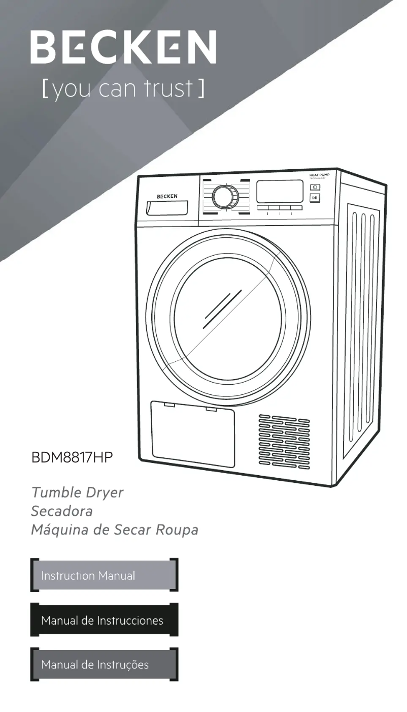 Page 1 de la notice Manuel utilisateur Becken BDM8817HP