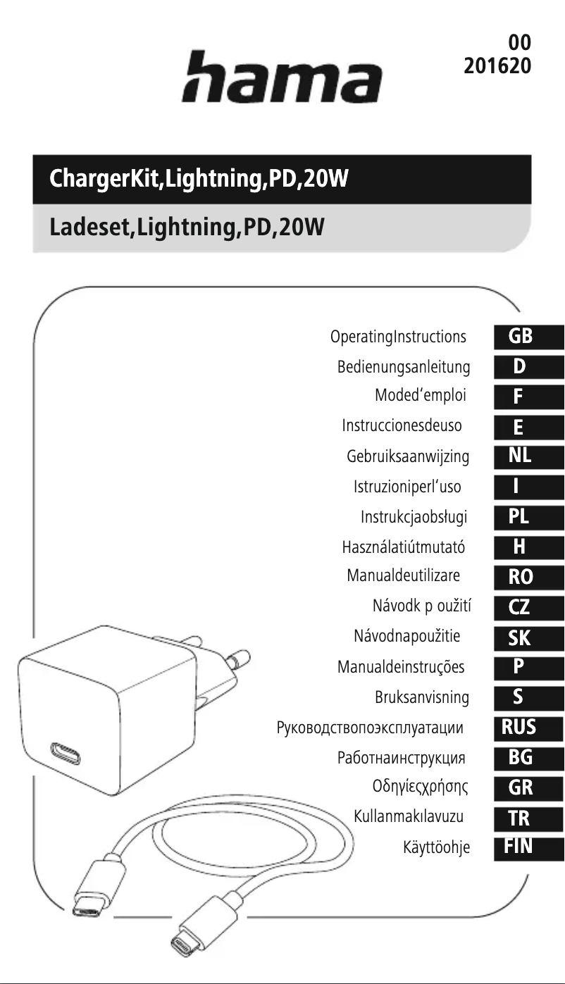 Page 1 de la notice Manuel utilisateur Hama 201620