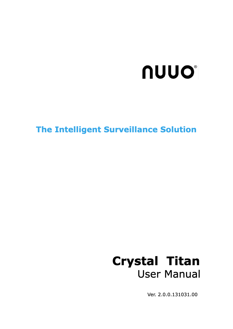 Page n°1 - Manuel utilisateur NUUO Crystal Titan CT-4000