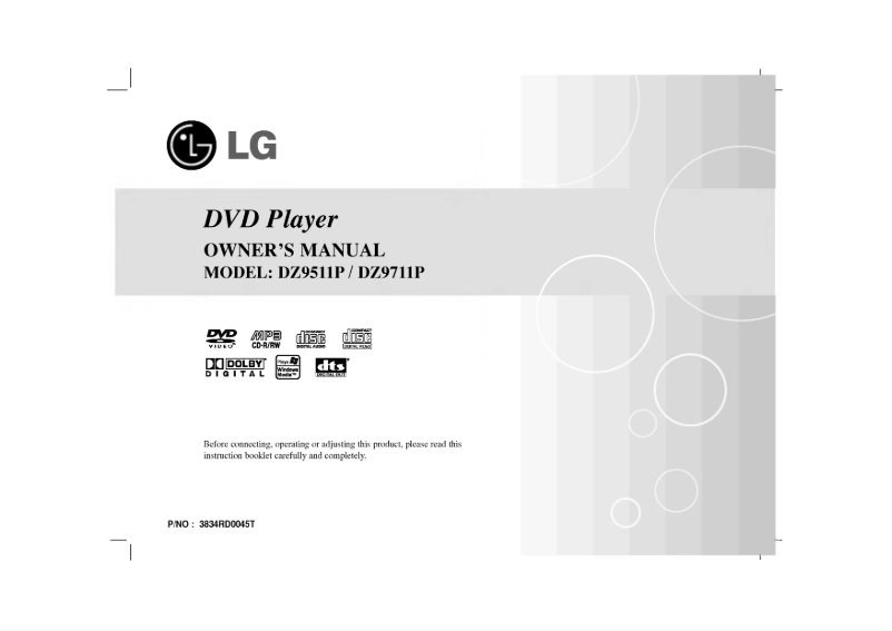 Page 1 de la notice Manuel utilisateur LG DZ9711CPD
