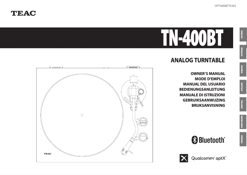 Page n°1 - Manuel utilisateur Teac TN-400