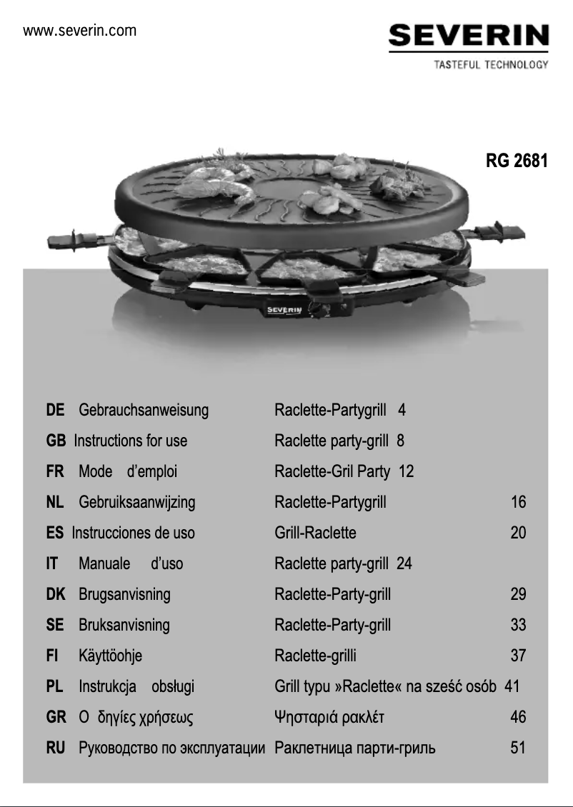 Page 1 de la notice Manuel utilisateur Severin RG 2681