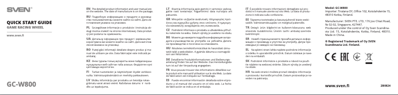 Imagen de la primera página del manual del dispositivo GC-W800