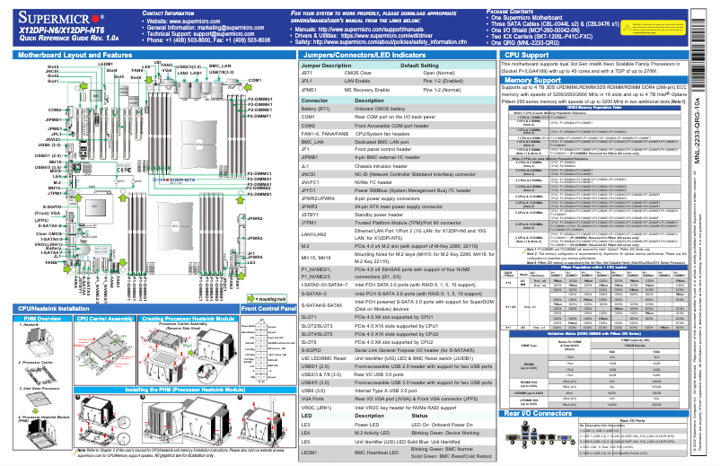 Page 1 de la notice Guide de démarrage rapide Supermicro X12DPi-N6