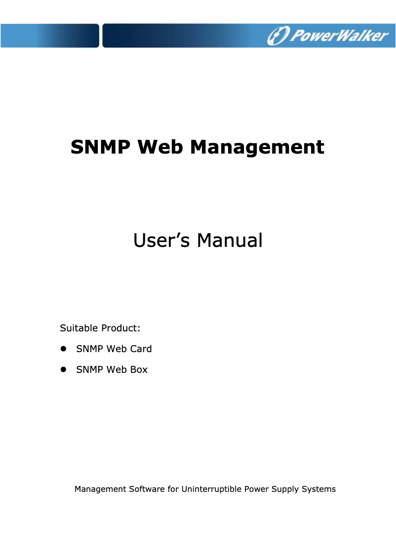 Page 1 de la notice Manuel utilisateur PowerPlus SNMP Manager