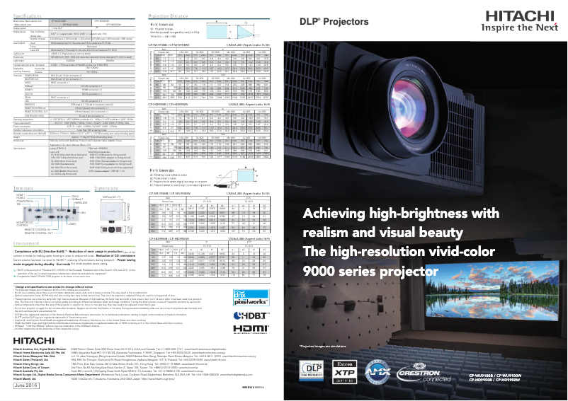 Página 1 del manual Folleto Hitachi CP-WU9100B