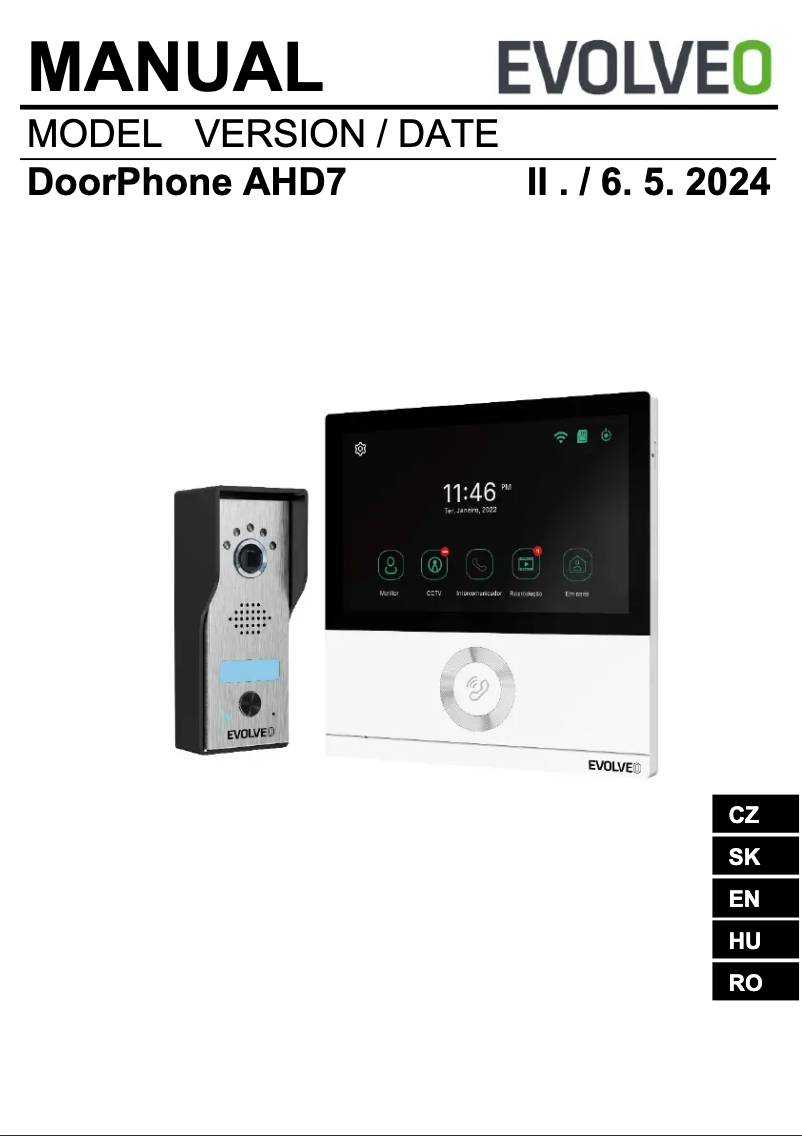 Page n°1 - Manuel utilisateur Evolveo DoorPhone AHD7