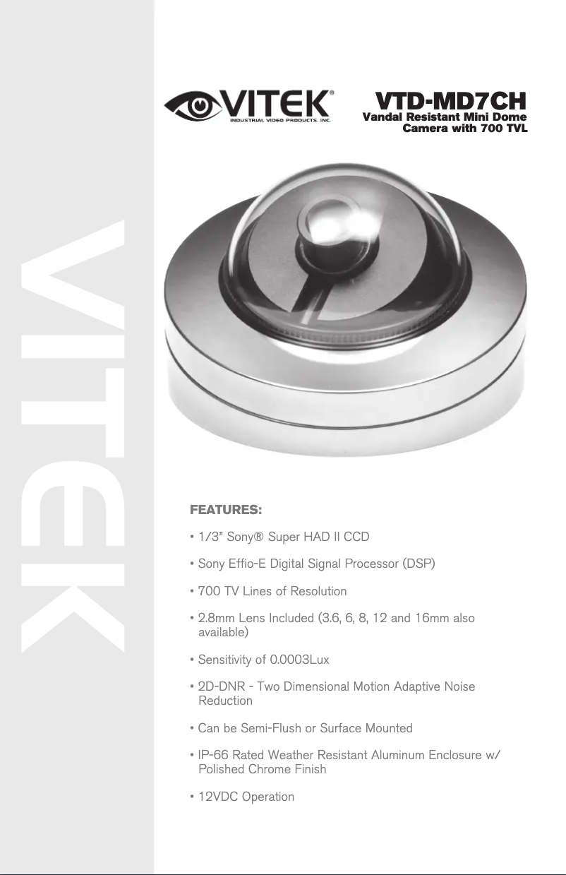 Page n°1 - Manuel utilisateur Vitek VTD-MD7CH