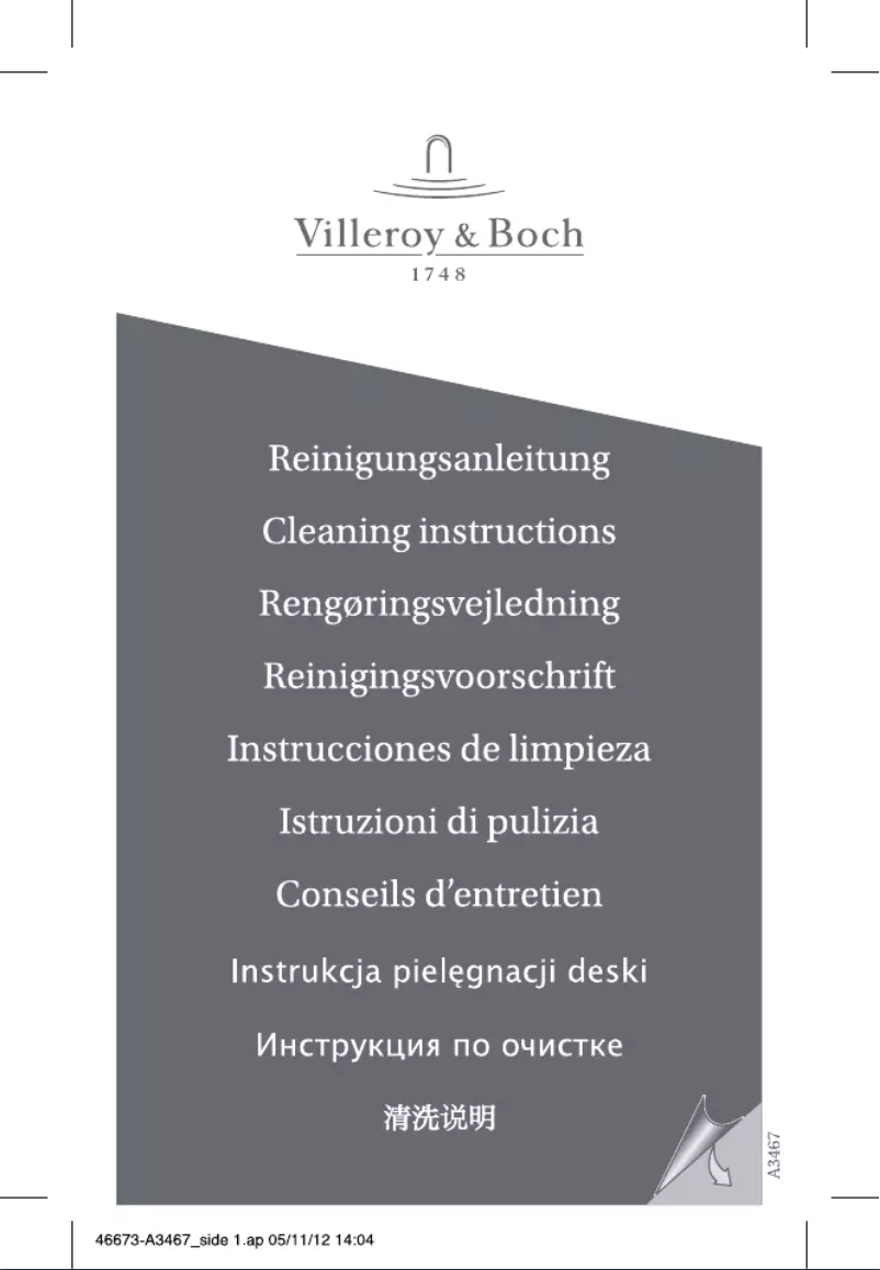 Página 1 del manual Manual de usuario Villeroy & Boch 9M38S101