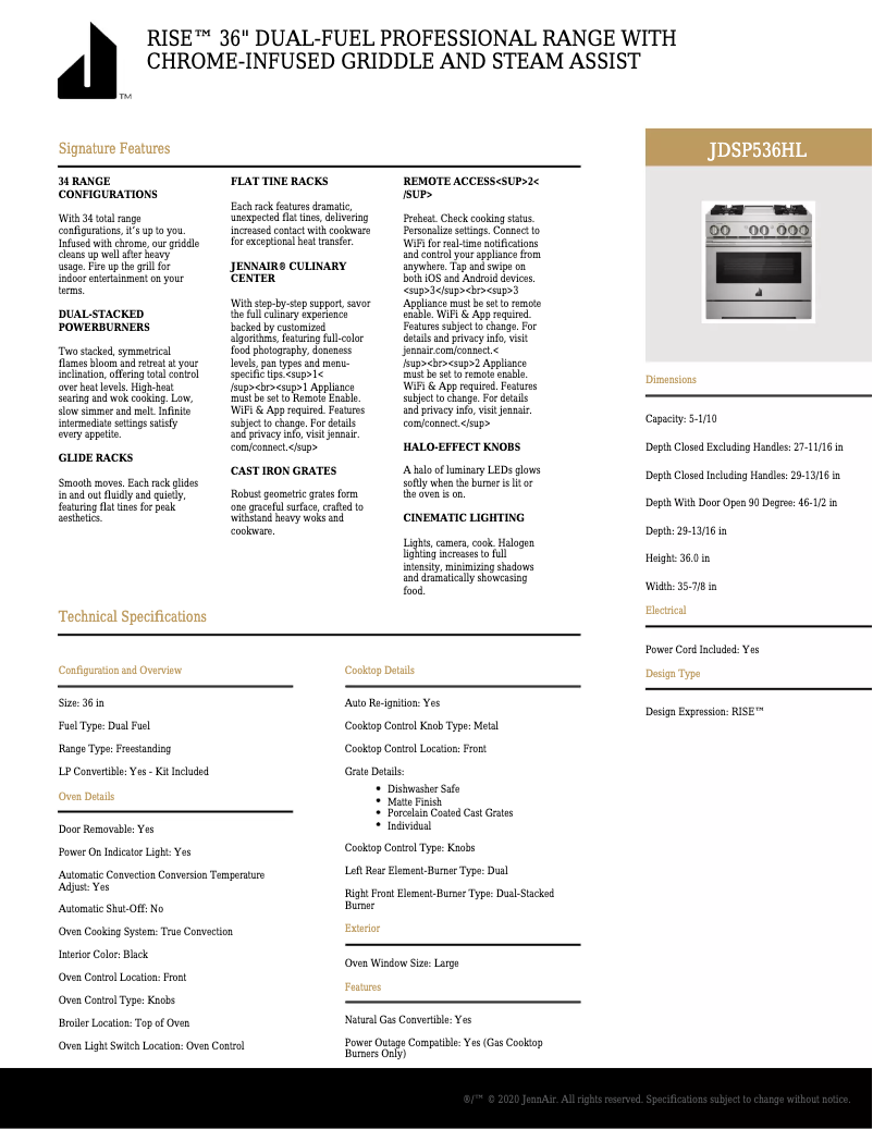 Image de la première page du manuel de l'appareil JDSP536HL