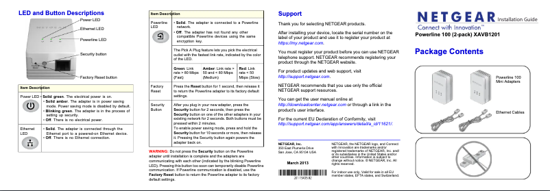 Página 1 del manual Manual de instrucciones Netgear XAVB1201