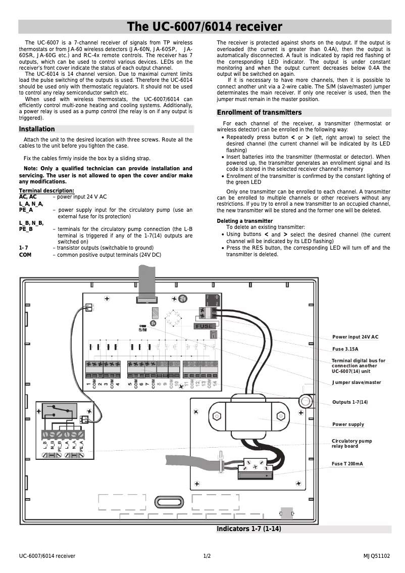 Page 1 de la notice Manuel utilisateur Joblotron UC-6007