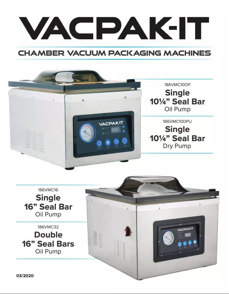 Page 1 de la notice Manuel utilisateur VacPak-It VMC10OP