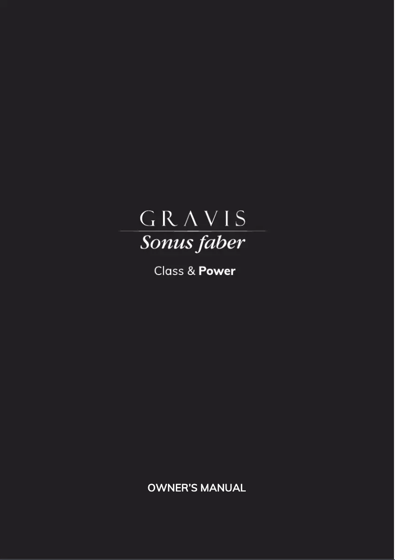 Page 1 de la notice Manuel utilisateur Sonus Faber Gravis V