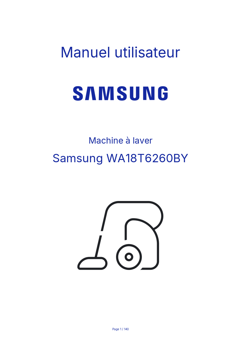 Image de la première page du manuel de l'appareil WA18T6260BY