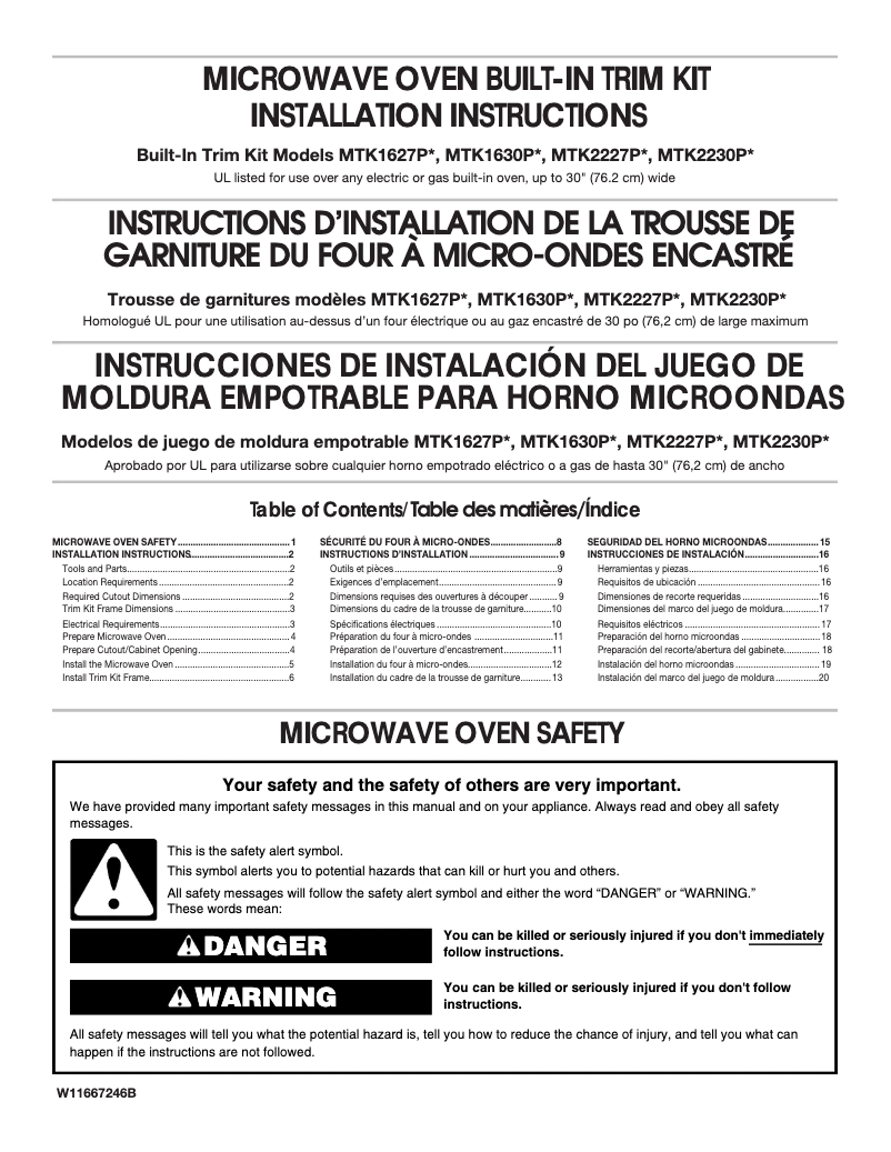 Page 1 de la notice Guide d'installation Whirlpool WMCS7024RB