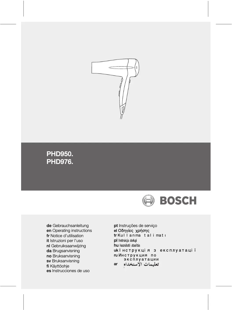 Página 1 del manual Manual de usuario Bosch PHD9500 ProSalon Home