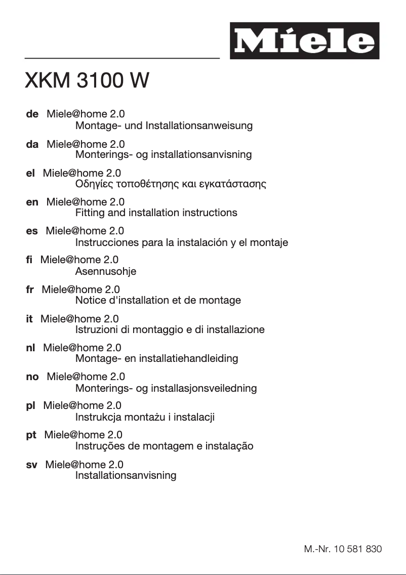 Page n°1 - Manuel utilisateur Miele WMR 863 WPS