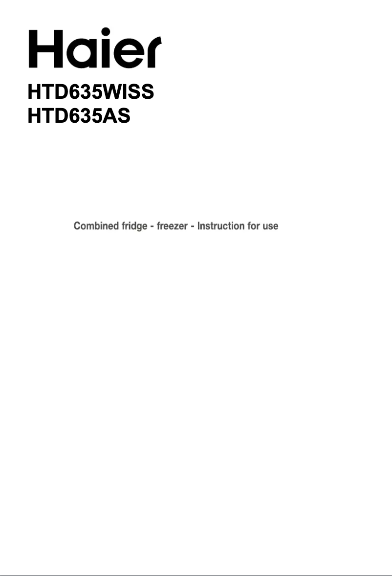 Image de la première page du manuel de l'appareil HTD635WISS