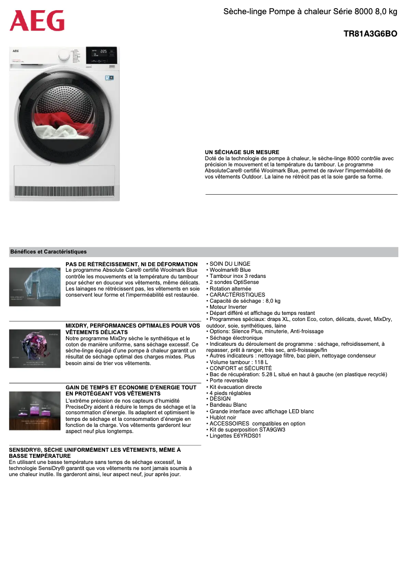 Image de la première page du manuel de l'appareil TR81A3G6BO