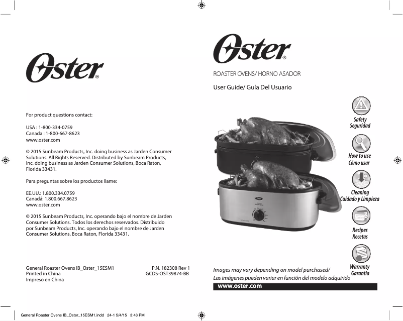 Page n°1 - Manuel utilisateur Oster CKSTRS16-BSB-D