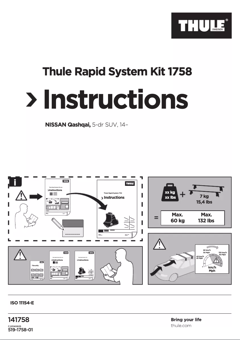 Page 1 de la notice Manuel utilisateur Thule Rapid System Kit 1758