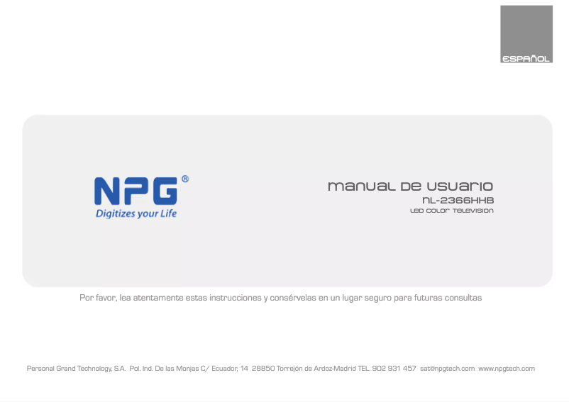 Page 1 de la notice Manuel utilisateur NPG NL-2366HHB