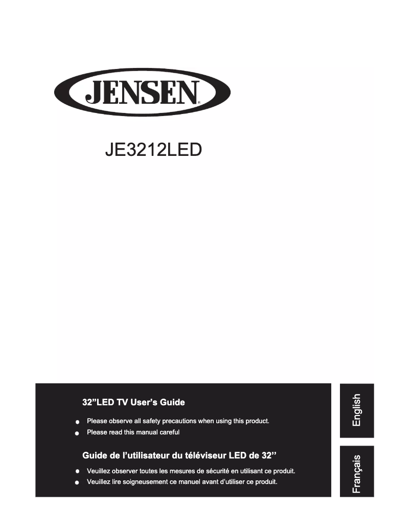 Page n°1 - Manuel utilisateur Jensen JE3212LED