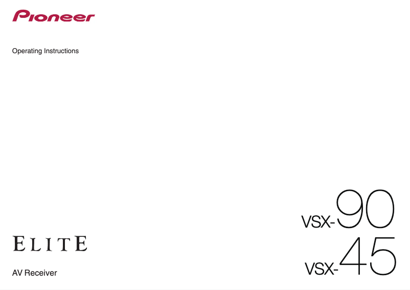 Image de la première page du manuel de l'appareil VSX-90