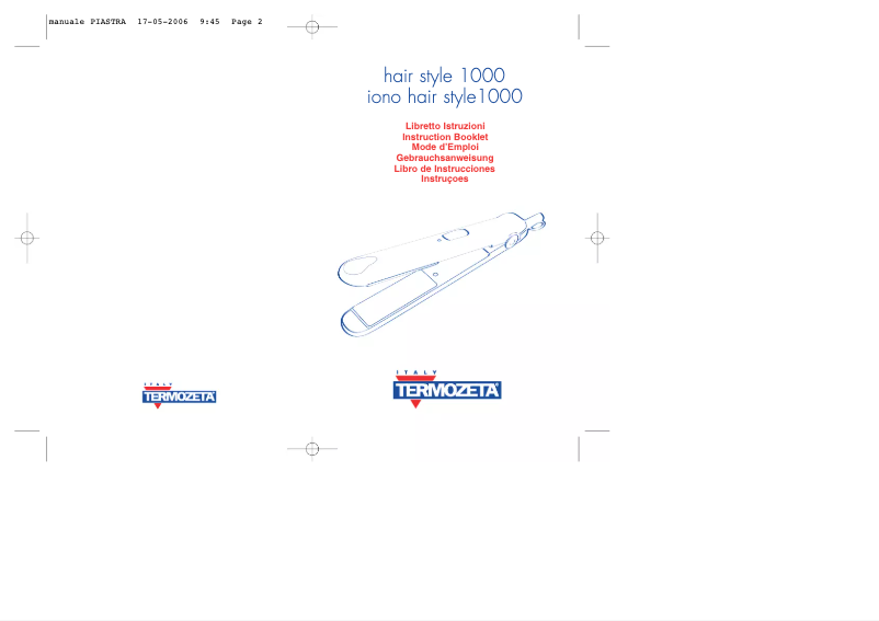 Page 1 de la notice Manuel utilisateur Termozeta Hair Style 1000