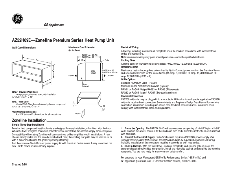 Imagen de la primera página del manual del dispositivo AZ52H09EAD