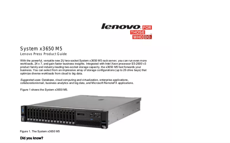 Page n°1 - Manuel utilisateur IBM x3650 M5