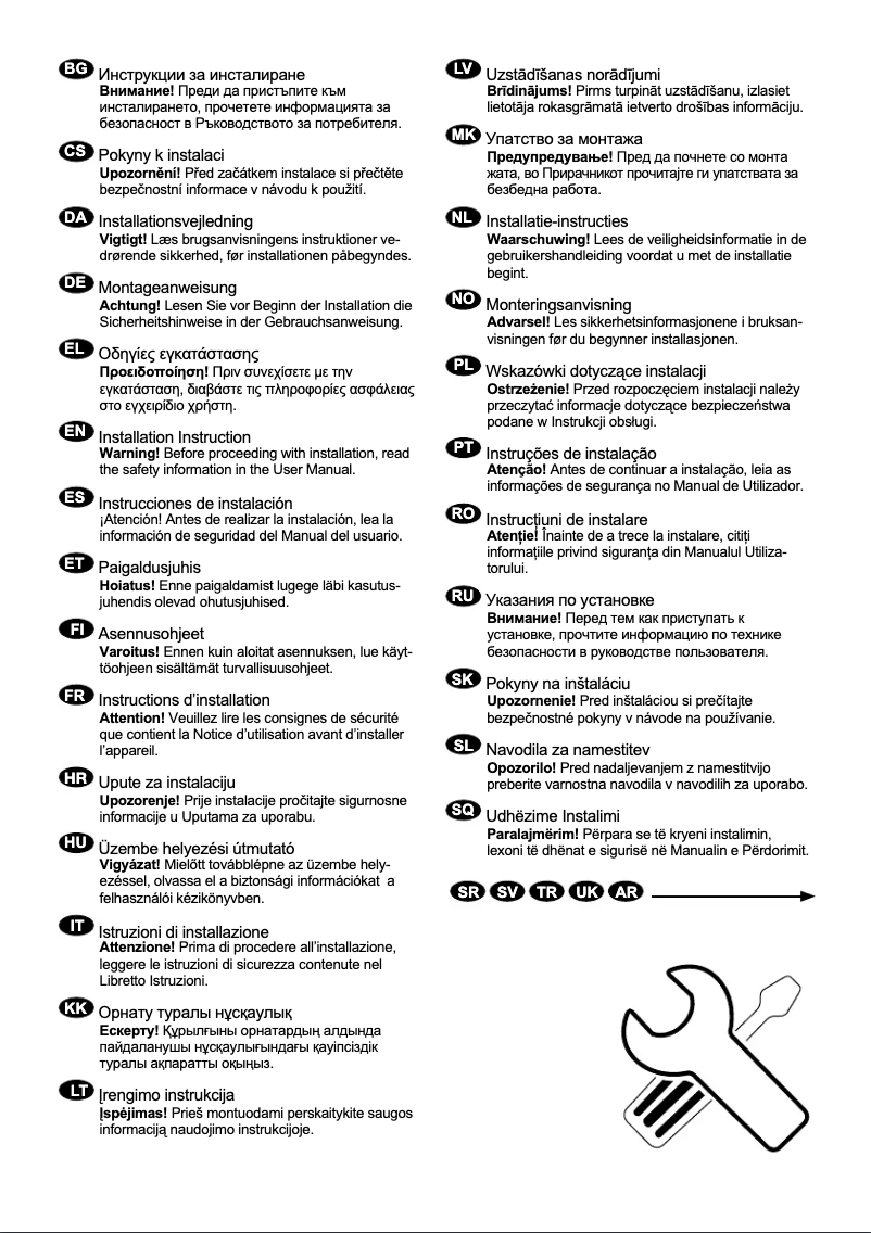 Page n°1 - Guide d'installation Electrolux EDP2074GW3
