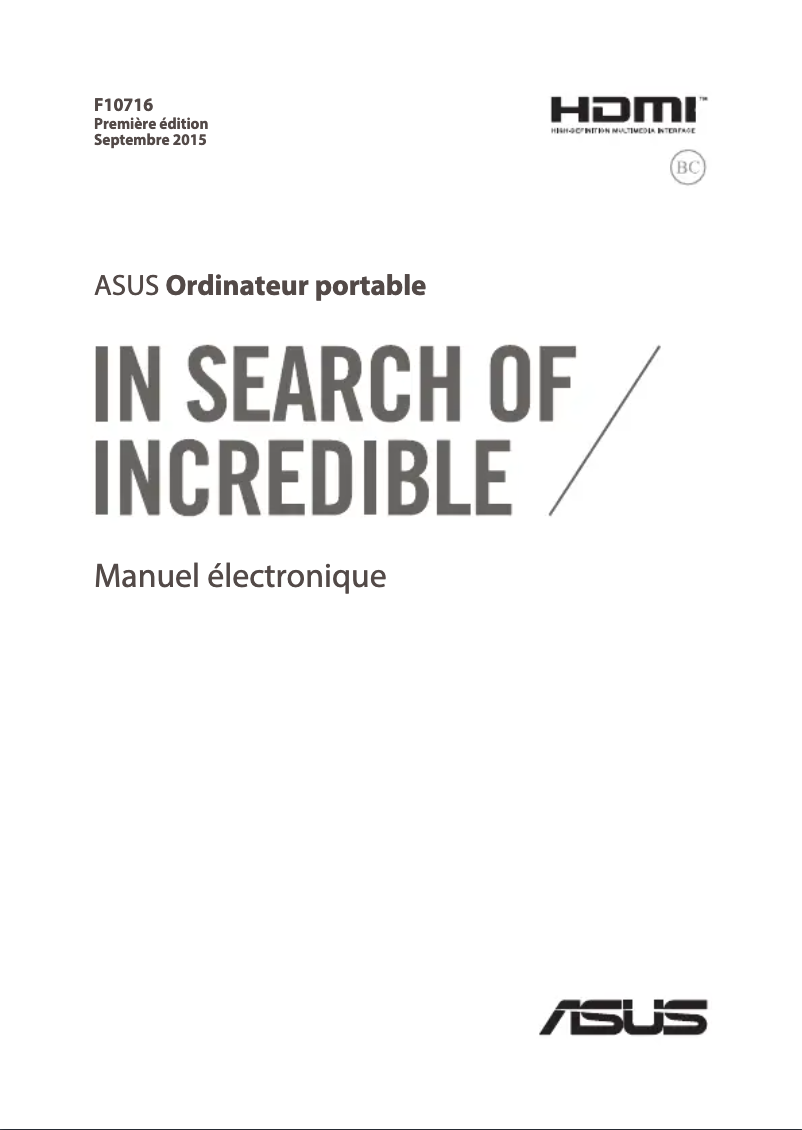 Image de la première page du manuel de l'appareil ROG G752VY