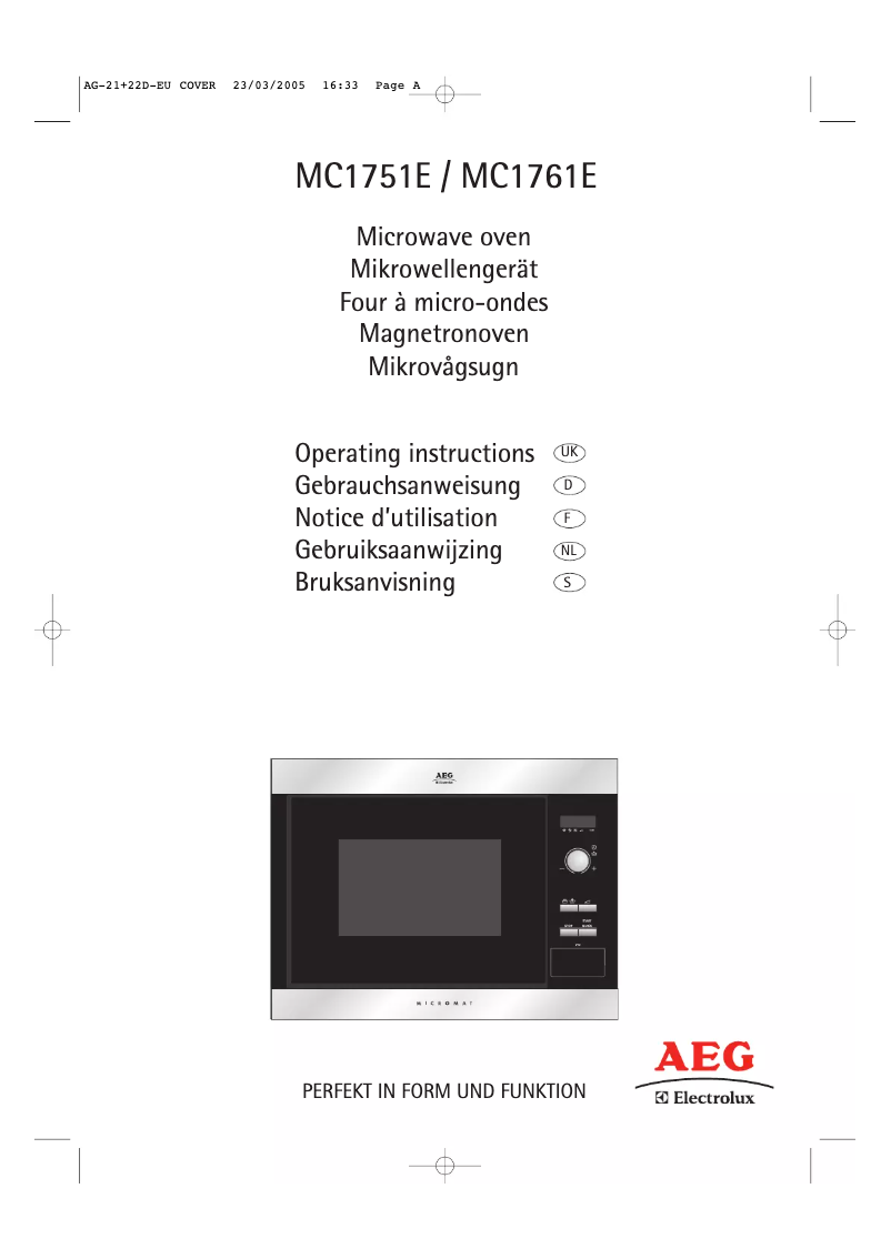 Página 1 del manual Manual de usuario AEG-Electrolux MC1751EM