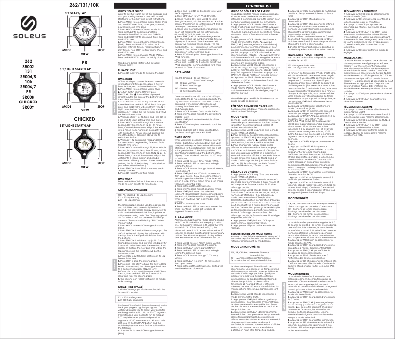 Image de la première page du manuel de l'appareil P.R. SR008