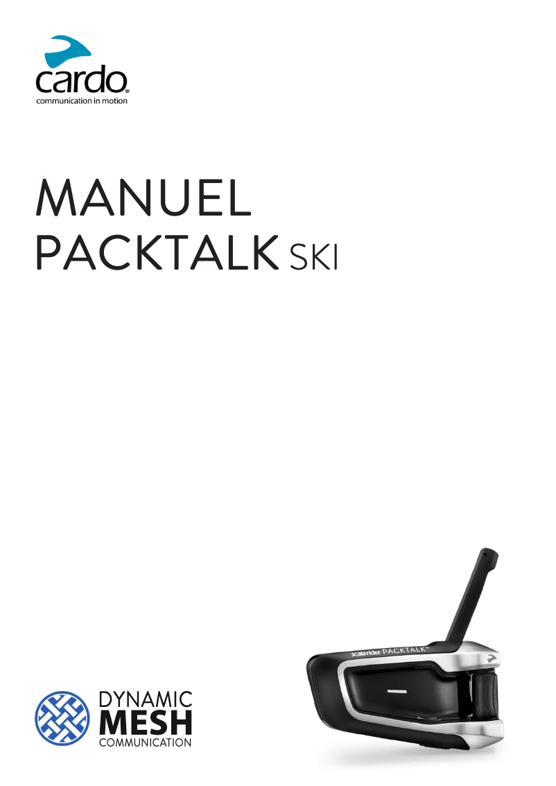 Page 1 de la notice Guide d'installation Cardo Packtalk Ski