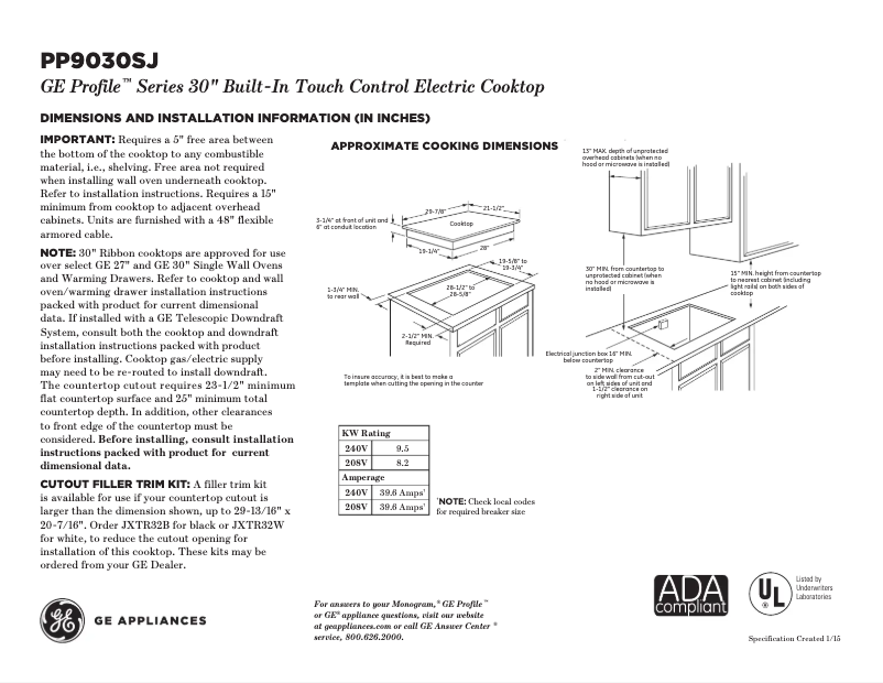 Image de la première page du manuel de l'appareil Profile PP9030SJSS