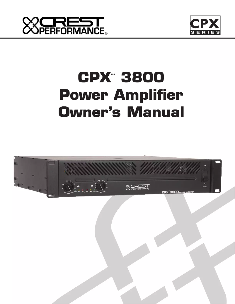 Image de la première page du manuel de l'appareil CPX 3800